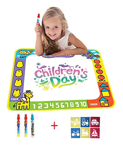 AEVEA 60*50CM Magia Doodle Comida/Agua Dibujo Pintura Comida, Pizarra mágica Comida Doodle Deluxe Maxi Pad Pack de 3 bolígrafos para Pizarra mágica