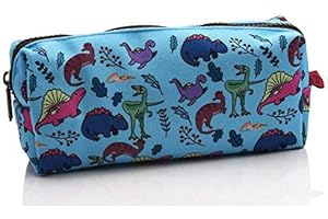LPARKIN Trousse Scolaire Dinosaure Grand Format - Pochette Unique 20cm Toile Renforcée, Idéale Crayons/Maquillage Enfant