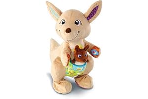 VTECH BABY VTech 80-522665 Maman Kangou-Love et Son bébé, Peluche Interactive pour bébé - Version FR, Multicolore