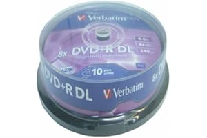 Verbatim DVD+R 8x Double Layer 8,5GB, colore: Argento, confezione da 10
