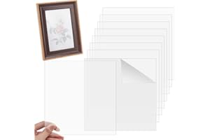 OLYCRAFT 20 Sheets Clear Sheets 12.7 x 17.7 cm Panel Rectangle 0.5 mm Thick Transparent Acrylic Board PMMA Silce Moisture Resistant Plastic Board for Picture Frames DIY Art
