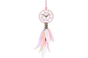 PWSAP Ornamenti Specchietti Retrovisori Auto, Alce Vintage Acchiappasogni Ciondolo Car Hanging Ornament, Appeso Ornamento Auto Decorazione Accessori per Auto, parete e Casa Craft, Rosa