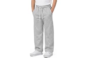 BSBUY Joggingbyxor för pojkar, säckiga träningsbyxor med fickor, elastiska sportbyxor, raka breda ben, träningsbyxor, jogging