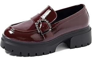 QUEEN HELENA Mocassini con Fibbia Casual Eleganti con Plateau Francesine con Tacco Donna X29-68