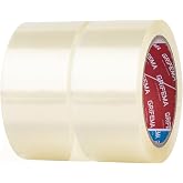 GRIFEMA GA4003-2 Packaging Tape 66 m x 50 mm 2 Rolls Transparent | Durable and easy to cut, for shipping and moving