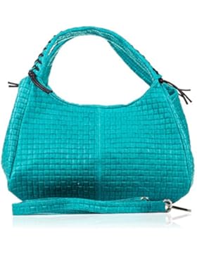 FIRENZE ARTEGIANI.Damenhandtasche aus echtem Leder.Echte Ledertasche mit geometrischem Geflecht.Umhängetasche...