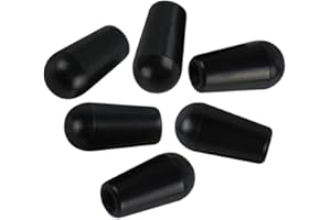FLEOR 3 Way Toggle Switch Knobs Plastic Switch Tips 4MM for Pickup Guitar Selector Toggle Switch, Pack of 6, Black