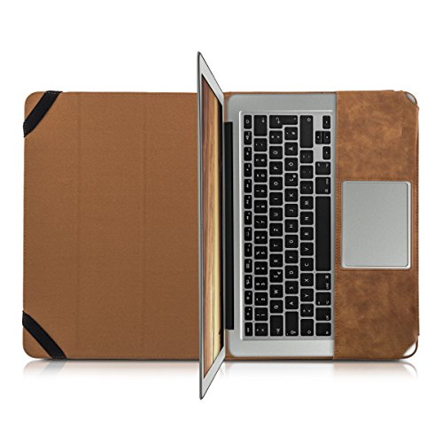 kwmobile Smart Cover Case für Apple MacBook Air 13″ (Modelle ab Mitte 2011) aus Kunstleder mit Aufstellfunktion in Braun - 9