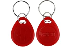 LIBO SMART HOME LIBO 125KHz Smart ID Key Tag RFID Carte de contrôle d'accès Proximité EM4100 TK4100 Keyfobs Porte-clés RFID NFC Token Badge Holder (100, Rouge)