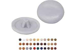 MARCOPOL (Pack of 50 pcs) Pozi Screw Cover Caps 12 mm Diameter, Pozidriv Head Clip On Plastic Covers, Furniture Decorative Cap (50, Grey S24)