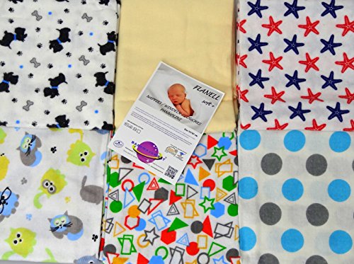 Babymajawelt Molton Flanellwindeln 70/80 – 5er Pack Junge-weich und kuschelig-12845 - 5