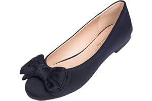 Feversole Women's Round Toe Cute Bow Trim Ballet Flats