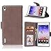 Price comparison product image GR For Huawei Ascend P7 Wallet Case Flip Folio Protective Case Cover With Card Slot/Stand Solid Color Premium PU Leather (Color : Brown)