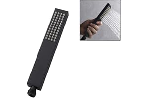 Drenky Duchas de Baño Alcachofa, Negro Cuadrada Alcachofa de Ducha Alta Presion Cabezal de Ducha Con Salida de Agua de Silicona Universal G1/2