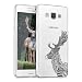 Produktbild kwmobile Hülle für Samsung Galaxy A5 (2015) - TPU Silikon Backcover Case Handy Schutzhülle - Cover klar Zentangle Hirsch Design Schwarz Weiß