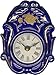 Produktbild Porzellan Wanduhr klein, Kobalt mig goldenen Blumen & Blättern