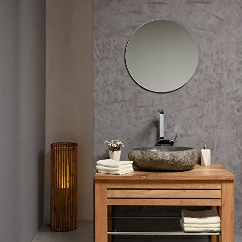 WOHNFREUDEN Naturstein Waschbecken 40 cm ♥ Handwaschbecken einzeln fotografiert ✓ Persönliches Steinwaschbecken auswählen ✓ Kein Risiko ✓ Schneller Versand ✓ Aufsatzwaschbecken oval rund Stein Granit Findling Flussstein - 3