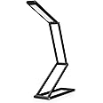 kwmobile Rechargeable LED Folding Desk Lamp - Dimmable Portable Aluminium Table Light for Home, Reading, Studying, Travel with Micro USB - Black