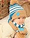 Unique Winter Baby Hat/Cap & Scarf Useful Cute Acrylic Baby Hat Set Blue