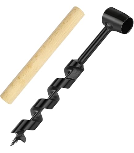 4 Pezzi Trapano A Mano Per Legno - Per Campeggio, Sopravvivenza, Lavorazione Del Legno (Nero)