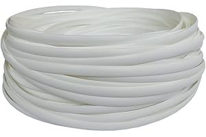 FEYART 60 m PE-Geflecht, flach, synthetisches Rattan-Reparaturmaterial für Weben, Reparaturen, Schaukelstuhl, Gartenmöbel, Aufbewahrungskorb (weiß)