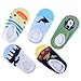 Pinksee Baby Infant 5 Pairs Cotton Animal Stripes Anti Slip Booties Socks 0-18 months (Boys)