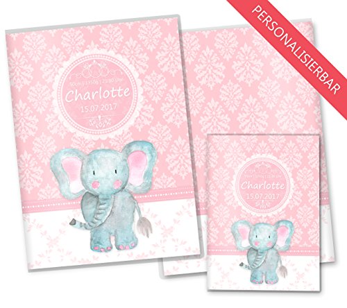U-Heft Hülle SET rosa Little Lady Untersuchungsheft & Impfpasshülle personalisierbar