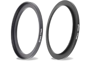 Anillo adaptador de filtro de lente de 67 mm-77 mm, lente de 67 mm a filtro de 77 mm, campana, convertidor de lente y otros accesorios (2 paquetes), anillo de aleación de aluminio Fire Rock Aviation