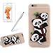 Produktbild Girlyard Hülle für iPhone 6S Plus - Weich TPU Silikon Schutzhülle Niedlichen 3D Panda Muster Entwurf Schale Tasche Flexible Gummi Dünn Etui Matt Cover Anti-Stoß Kratzfeste für Apple iPhone 6 Plus/ iPhone 6S Plus (5,5 Zoll) Weiß