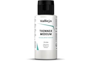 Vallejo Thinner, Colorless Solvent for Acrylic Paints, 60 ml Bottle, Ideal for Diluting and Blending, Perfect for Artists and Hobbyists