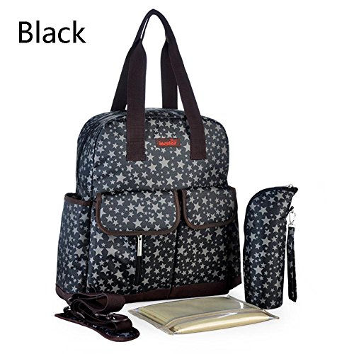 Preisvergleich Produktbild Malayas®2 in 1 Baby Wickeltasche Wickelrucksack Babytasche Windeltasche Wasserdichte Mama Schultertasche Henkeltaschen Rucksack Kinderwagen Universal Befestigung für Kinder Baby Unterwegs, Schwarz