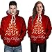 Produktbild Hmeng Weihnachten Unisex Realistische 3D Digital Print Pullover Hoodie Kapuzenpulli (rot, M)