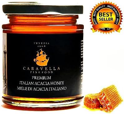 (Pack of 2 Save on shipping!)Caravella Premium ITALIAN ACACIA HONEY Raw Organic Wild Harvest 250 g directly from VENICE