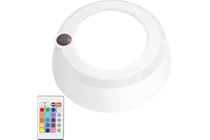 BIGLIGHT Battery Ceiling Lights Remote Control,Battery Lights for Bathroom,Bright Battery Lights for Shed Stairway,Battery Ceiling Lights Indoor with 16 RGB Color Changing 250 Lumens 5 Inch