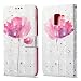 Produktbild Samsung Galaxy A8 Plus 2018 Hülle Lotus PU Leder Magnetverschluss Ständer Flip Brieftasche Schutzhülle Handyhülle Mit Kartenfach Für Samsung Galaxy A8 Plus 2018 Mit Zwei Geschenk
