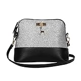 Dragon868 Elegante Umhängetasche aus Leder | Arbeit Büro Clutch Damentasche Crossbody Damenhandtasche Freizeit Gurt Handtasche Rucksack Schule (Silber) by 