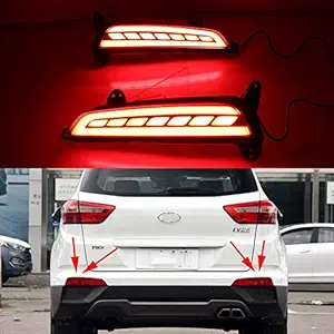 Carmart CRETA Rear Bumper DRL Reflector Back Light for Creta upto2017 with matrix Indicator (set of 2) 4 wires