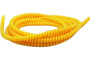 HSHDUTI Protection de câble, gaine de câble, gaine de solution de gestion de câble, organisateur de câble, enrouleur de câble pour câble de charge USB, écouteurs, câble beige + jaune