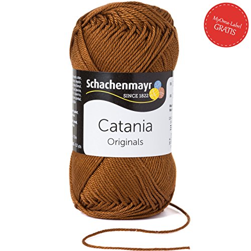 Catania Schachenmayr Baumwollgarn - Schachenmayr Wolle zum Häkeln und Stricken aus hochwertiger Baumwolle für farbenfrohe Designs! Sommerwolle Catania Original in marone Fb 157 (braun), 100% Baumwolle, kühlende Trageeigenschaft, leichte Sommerwolle, Wolle Catania Schachenmayr