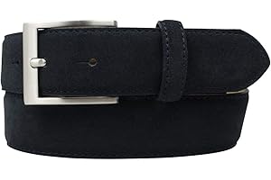 BELTINGER Italienischer Veloursleder-Gürtel, 35 mm breit, Herren, Anzuggürtel, Hosengürtel, Wildleder, Schließe Silber