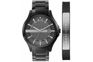 Armani Exchange Orologio per uomo, movimento tre lancette al quarzo e cassa da 46 mm con cinturino in acciaio