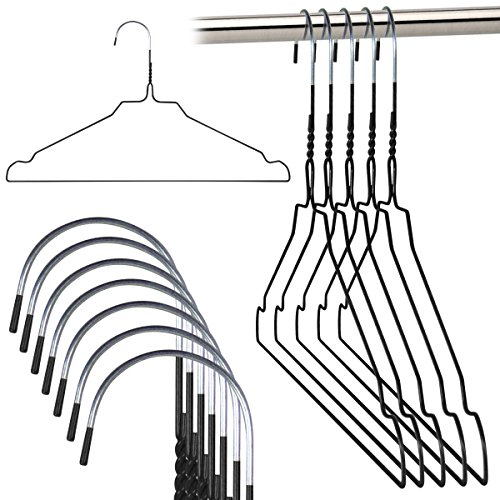 Hangerworld Metallkleiderbügel mit schwarzer Kunststoffbeschichtung, 40 cm breit, 100 Stück - 3