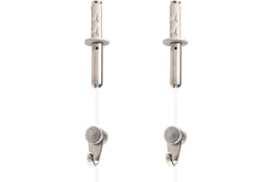 MARCS ARIAS SL Colgador para Techo RM-SG | Kit Colgadores con Soporte Techo, Nylon y Ganchos RM | Resistencia hasta 15 kg por Unidad | Sistema para Colgar Cuadros sin Taladrar (2)