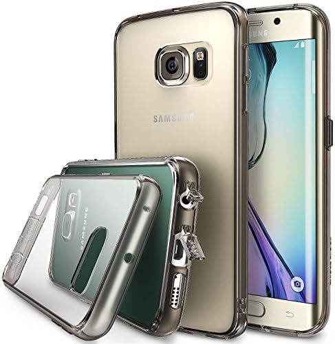 Galaxy S6 Edge Case, Ringke [Fusion] Dust Free Cap & Drop Protection Premium Crystal Clear Shock Absorption Bumper Hard Case with Free Back Film for Samsung Galaxy S6 Edge - Smoke Black