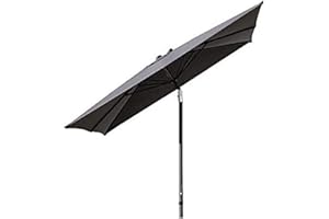 Pure Home & Garden Kurbelschirm Sunrise 300 x 200 anthrazit, mit UV-Schutz 40 Plus, Knicker und abnehmbarem Bezug