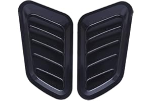 ‎MORECHIOCE Auto Lufteinlassgitter,MoreChioce 2 Stück Universal ABS Lufteinlass Gitter Schutzgitter Lufteinlässe Aufkleber Auto Motorhaube Entlüftungsöffnungen Dekoration Verkleidung Zubehör,Schwarz