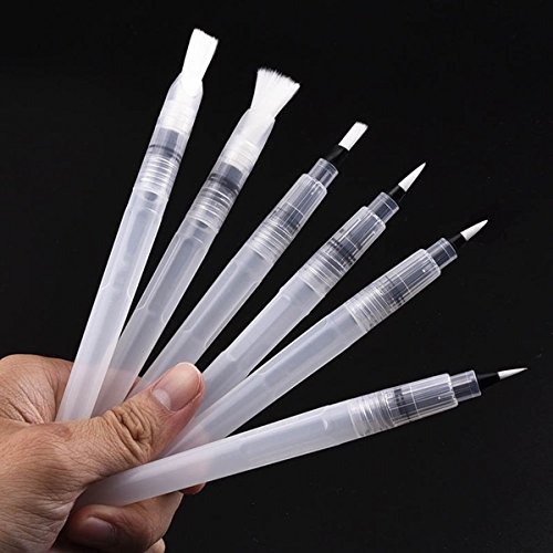 6 Stück Wasser Pinsel Aquarell Kalligraphie Zeichnung Malerei Pen Freihandtools - 9
