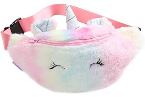 Laahoem Licorne Taille Sac Tie-Dye Hanche Poitrine Sac Banane Sac à Dos à Bandoulière Mignon Drôle Enfants Filles Ceinture Pack Squint Eye Pink