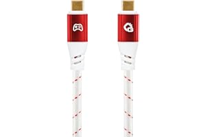 OEHLBACH GAMING New Game Red - USB Type-C Kabel 20Gbps - bis 240W Power Delivery - dreifach geschirmt - vergoldete Kontakte - 3,0m - Gaming Kabel mit Gewebemantel - rot/weiß