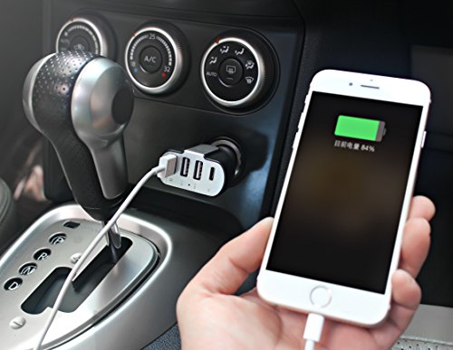 IVSO Quick Charge 3.0 USB C Auto Ladegerät KFZ Ladegerät Adapter 50W 3-Port USB 3.0 und Typ-C Port Anschlüsse für Huawei P9,Huawei P9 Plus,LG G5,Lumia 950/950XL,und andere Typ C unterstützte Geräte, Schwarz - 7